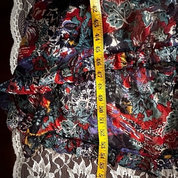 Anthropologie Maeve Annabella Tiered Boho Maxi Dress Puff Sleeve V-Neck Size 10 - Picture 14 of 16